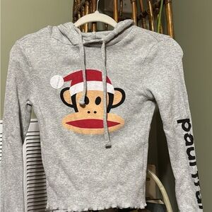 Paul Frank Gray Ribbed Hoodie